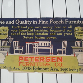 Pre-1920's Cardboard Trolley Car Furniture Store Advertisement Sign - Signs
