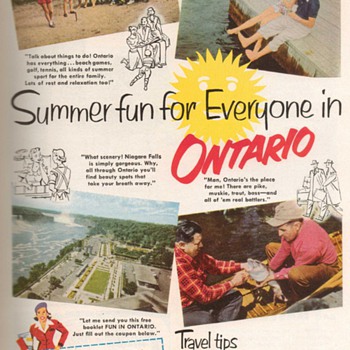1952 - Ontario Travel Advertisement