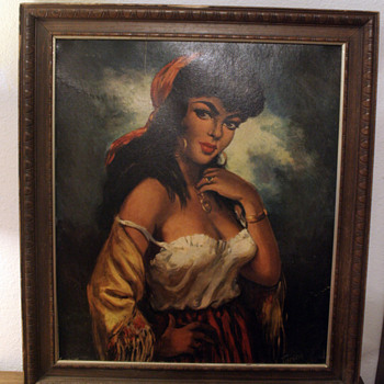 Mid Century Large Senorita Print - Posters and Prints