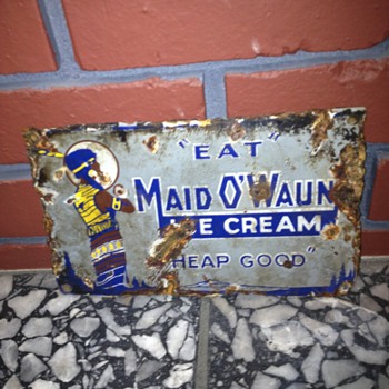 RARE Porcelain Ice Cream Sign 6"x9" - Signs
