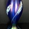RINDSKOPF BLUE FEATHERED VASES.