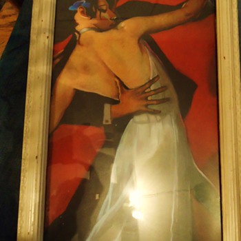 Old frame from Thrift store, with newer Tango print, someone cut to fit I think? - Posters and Prints