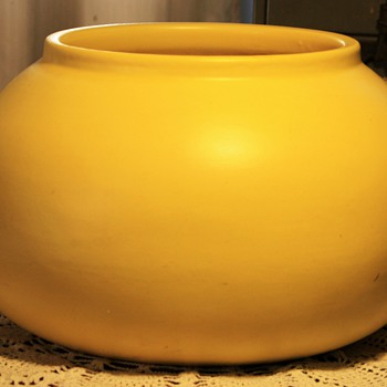 Monumental Matte-Yellow Olla - Art Pottery