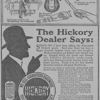 1919 - Hickory Tools Advertisement