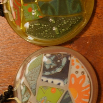 Signed Higgins Fused Glass Medallions  1992