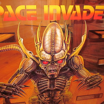Space Invaders Pinball Back Glass Dated 1980 - Coin Operated
