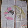 Hand painted Geisha Girl on silk scarf from the Masonic scarf lot I won Saturday 10/19