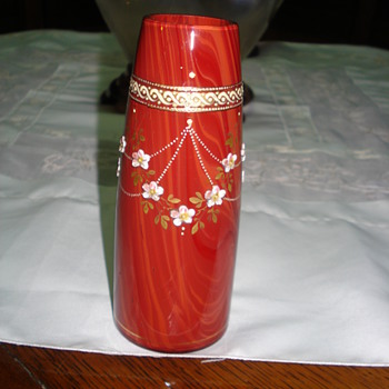 Rindskopf? enameled vase - Art Glass