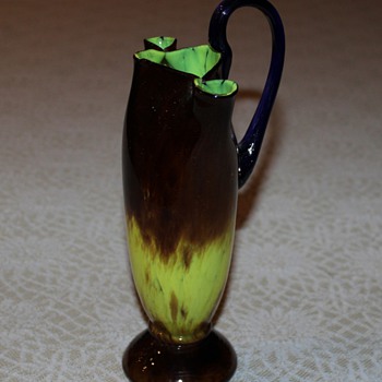 Triple Mouthed Czechoslovakian Vase - Art Glass