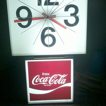 coca cola lighted clock sign - Coca-Cola