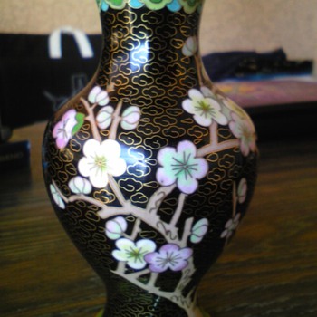 black with cherry blossoms