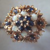 English Sapphire and Opal yellow gold 9cr ring