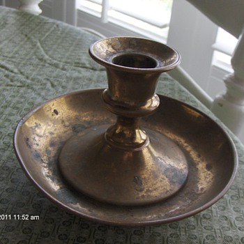 Brass candel stick with hallmark( Heirloom brass)looks like george washington to me - Lamps