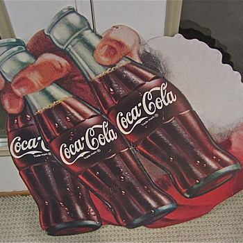 Couple Coca Cola Santa/Bottle cardboard signs