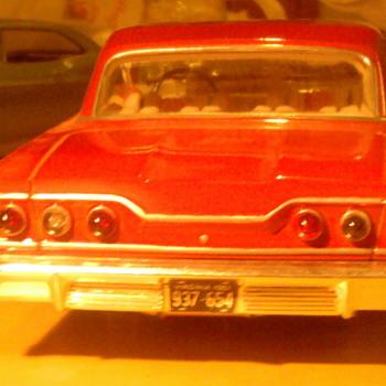 Screw Bottom '63 Impala built model.  Looks real...because I didn't build it. - Model Cars