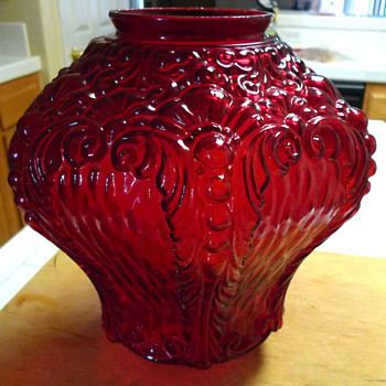 Red Glass Lamp Globe - Lamps