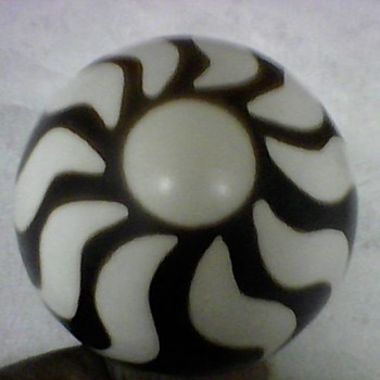 DOUBLE SUN POTTERY BALL PAPERWEIGHT