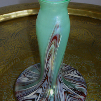 KRALIK FEATHERED - MARBLED VASE - Art Nouveau