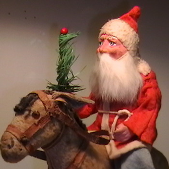 1920's Santa Riding a Donkey Pull Toy