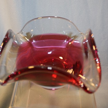 Art Glass Dish Signed Flygsfors, Coquille, Sweden