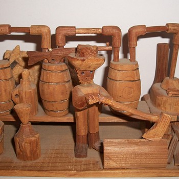 Moonshiner Wood Carved Tableaux Folk Art collection Jim Linderman