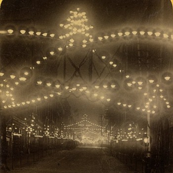 St. Paul Ice Carnival Stereoview #2 (Illumination of Third Street), 1888 - Photographs