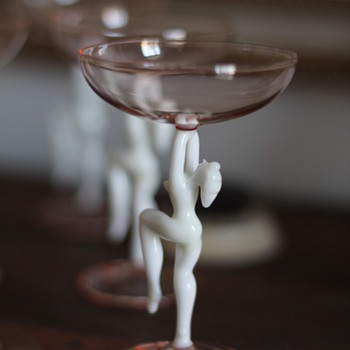 Art Deco Nude Cocktail Glasses - Glassware