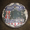 Independent Telephone Porcelain Top Advertisment Stool