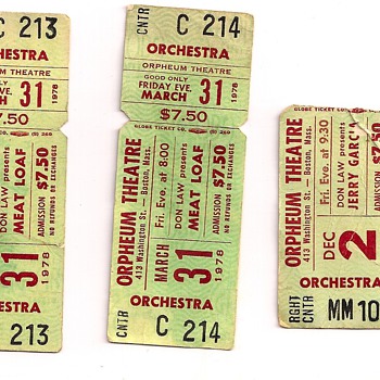 Jerry Garcia Band Decemeber 1977 Orpheum Theater Boston, MA - Music