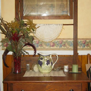Early 1900 Oak Washstand - mission oak