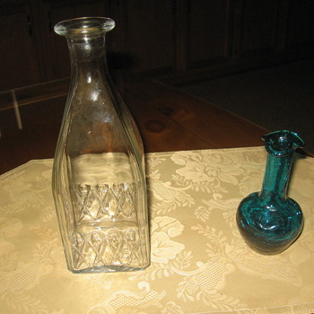 SCOTCH BOTTLE & LITTLE BLUE VASE - Bottles
