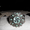 Old Silver Hammered Turquoise Bracelet and  Turquoise Necklace