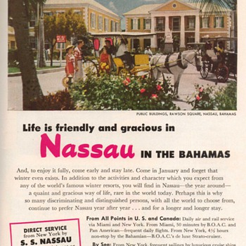 1952 - Nassau Bahamas Travel Advertisement