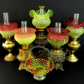 Hobbs Brockunier Dewdrop #323 lamp shades - Glassware