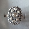 Victorian ring, rose cut diamonds set in silver