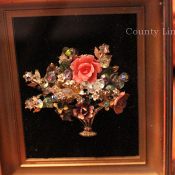 Framed Basket Pin - Costume Jewelry