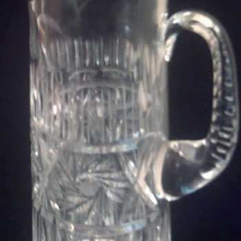 American Brilliant Vintage Glass Cylinder Water Pitcher - Glassware