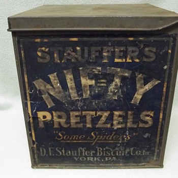 D. F. Stauffer Biscuit Co. NIF=TY Pretzels Box - Advertising