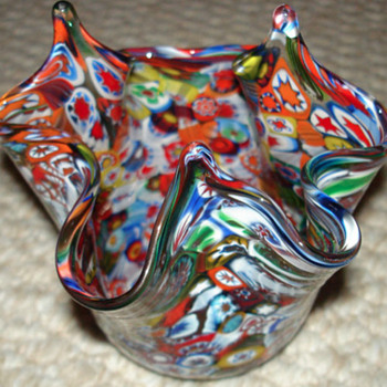 Millefiori Handkerchief Vase - Art Glass