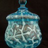 Scarce Hobbs and Brockunier & Co. Seaweed Blue Opal Covered Sugar
