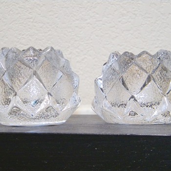 ORREFORS Firefly Votive Artichoke Nimbus Candle Holder by Berit Johansson SWEDEN - Art Glass