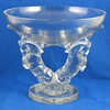 French Art Glass Stallions Compote - Attributed to Sabino