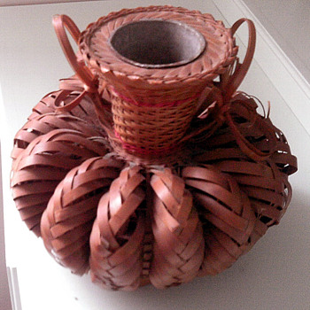Old Wicker  Metal  drinking Vessel?
