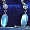 Antique Ceylon Moonstone Pendant Earring 835 Silver Germany 1.75"