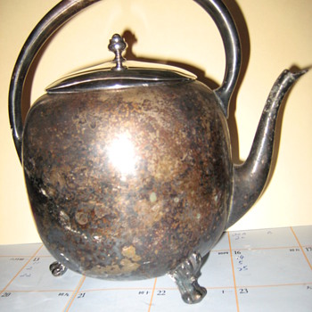 heavy old unidentifiable silver tea pot