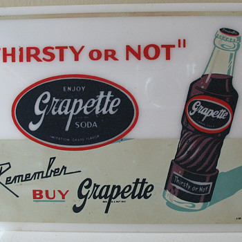 GRAPETTE SIGN, PLASTIC HANG UP, COLORFUL - Advertising