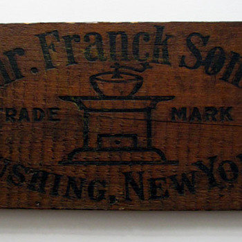 Heinrich Franck & Sons Wooden Coffee Crate Sign - Advertising