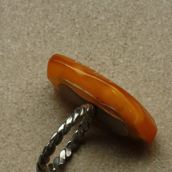 Amber chunk ring