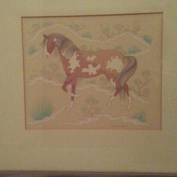 "Spotted Pony" Print by Harrison Begay, 1952 - Native American