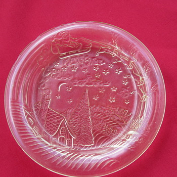 Glass Christma Plate - Christmas